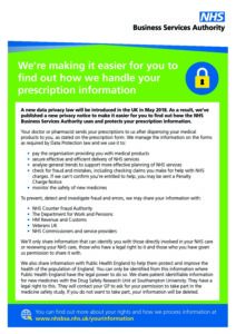 Nhsbsa Gdpr Poster V0 2 03 18 Teign Estuary Medical Group